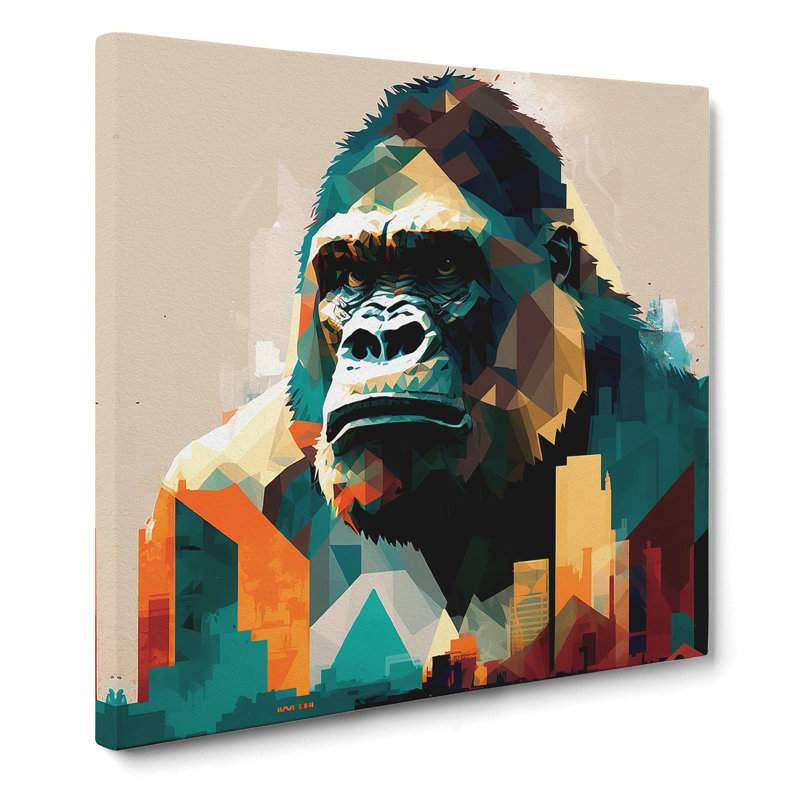 King Kong Geometric - Wrapped Canvas, 50cm H x 50cm W x 3cm D