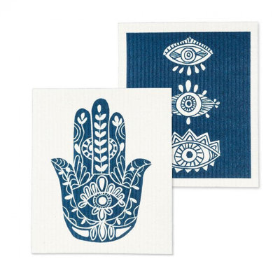 Set Of 2 Hamsa Hand Dishcloth