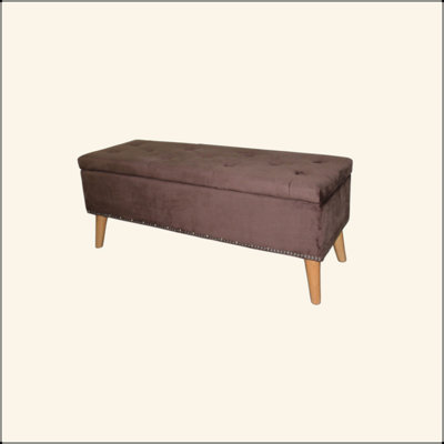 Banc de rangement 17 po, suède brun