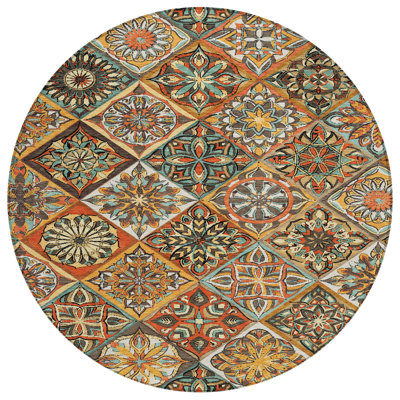 Machine Washable Indoor/Outdoor Boruta ACN2256 Panels Rug