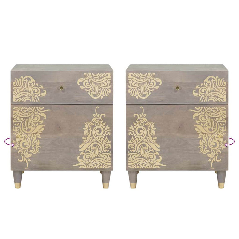 50cm W Solid Wood Bedside Table
