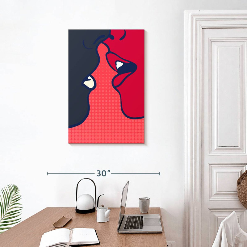 The Kiss - rose, H 30 po x l 20 po