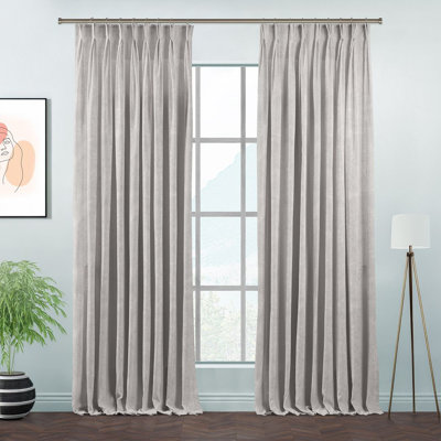 Pinch Plate Room Darkening Extra Long & Extra Wide Decorative Curtain - Single Panel