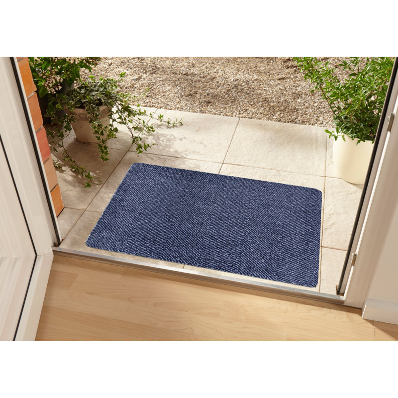 Clean & Go Doormat, Rectangular 45 x 67cm, Dark Blue/Black