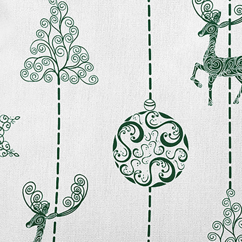 Coussin intérieur / extérieur Christmas Lines, Blanc/vert, H 16 po x l 16 po