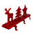 Reindeer Christmas Tree and Star Metallic Red Christmas Stocking Holders