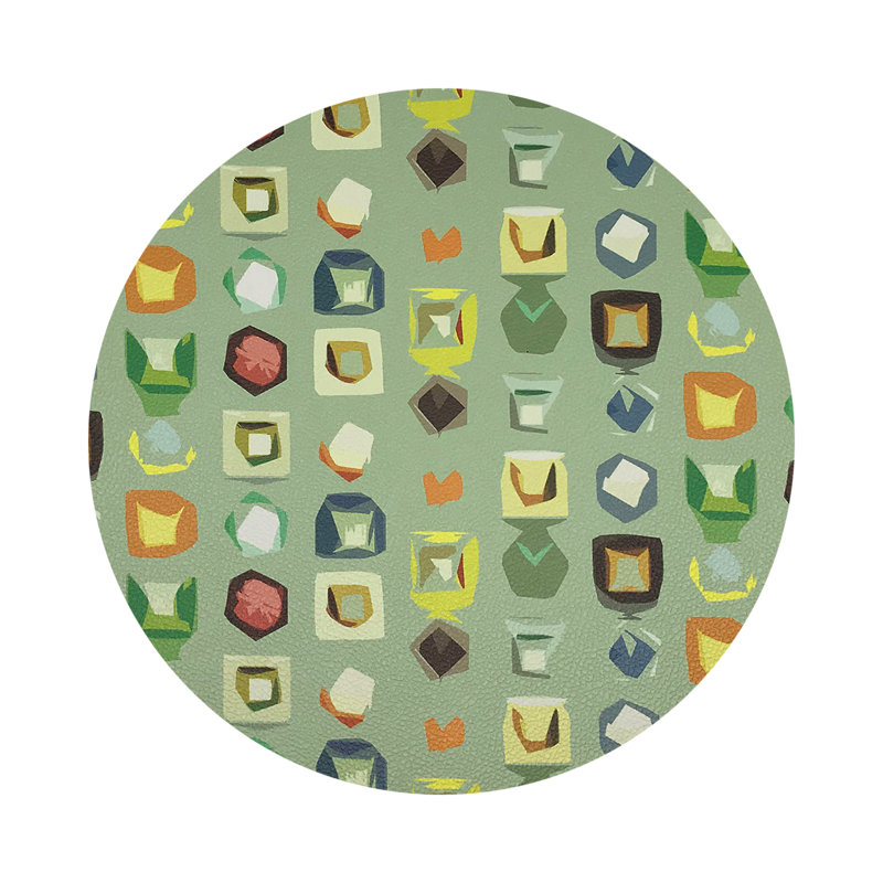 Color Pop Andre Vegan Leather Round Coasters, Granada