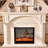 47.24"White Retro Solid Wood Electric Fireplace-118486510