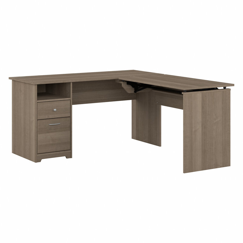 Bureau de direction en L Katia, H 30 po x l 72 po x P 69,17 po, Gris cendré