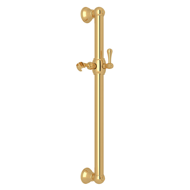 Rohl 36" Grab Bar With Sliding Handshower Holder, Italian Brass, 26.25" W