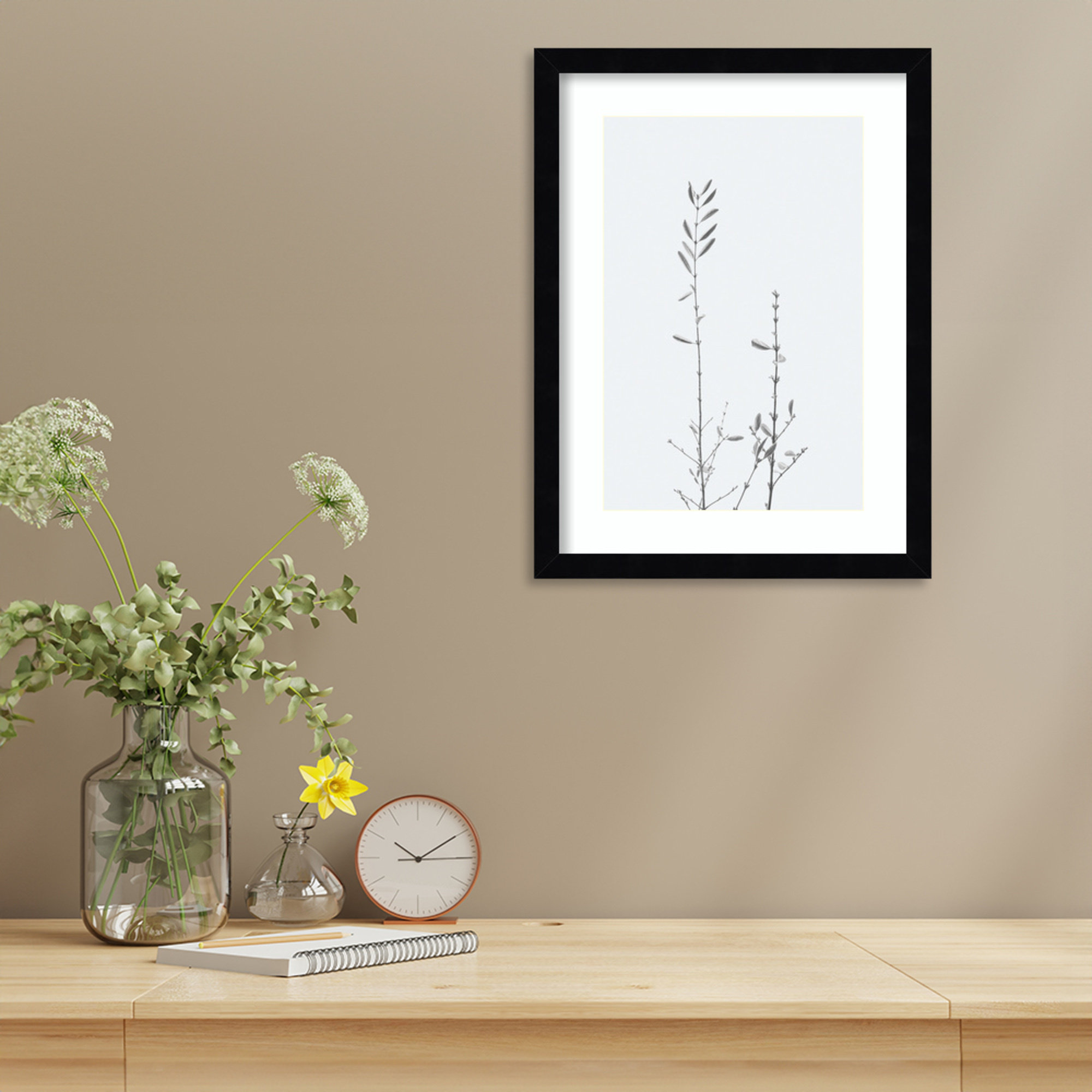 Adela Retro Tennessee Botanical Print No 2 Framed On Paper by Adela Photograph, 17" H x 13" W x 1" D, Black