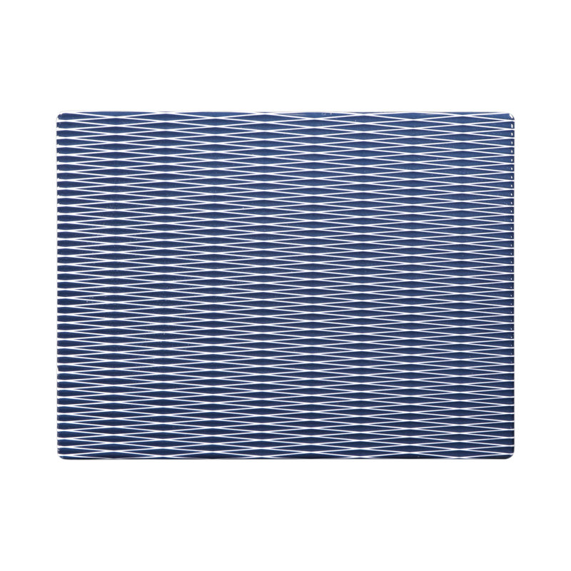 Elite Global Solutions Melamine Tray, 0.75" H x 12.75" W x 9.88" D, White/Lapis Decal