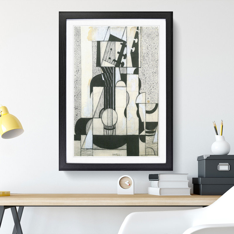 Guitar Vol.2 by Juan Gris - Framed Print, 48cm H x 36cm W x 2cm D, Black Framed
