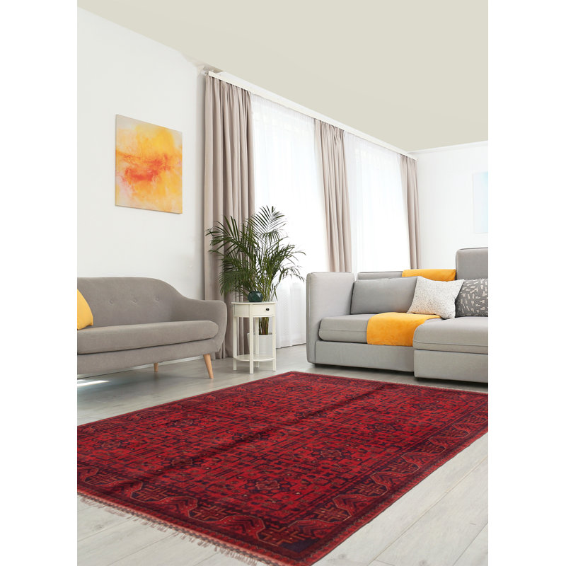 Tapis unique en laine noué à la main 5 pi 7 po x 7 pi 7 po nouvel âge Olevi