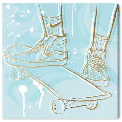 " Pastel And Gold Skateboard "