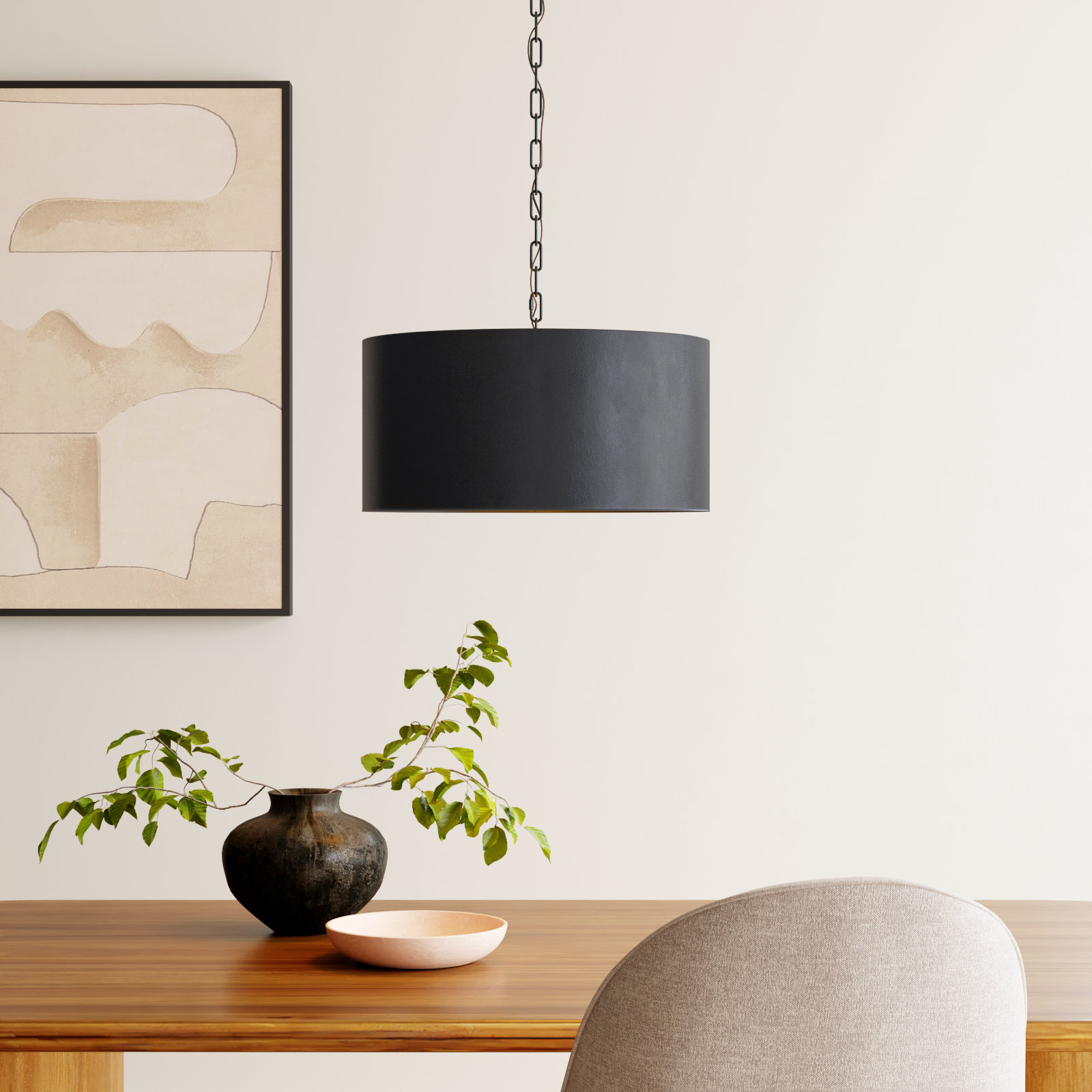 Rosamund Iron 3-Light Chandelier, Black