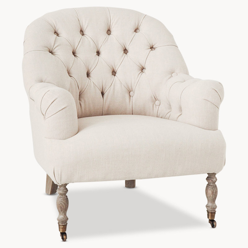 Makson Upholstered Armchair, Cream