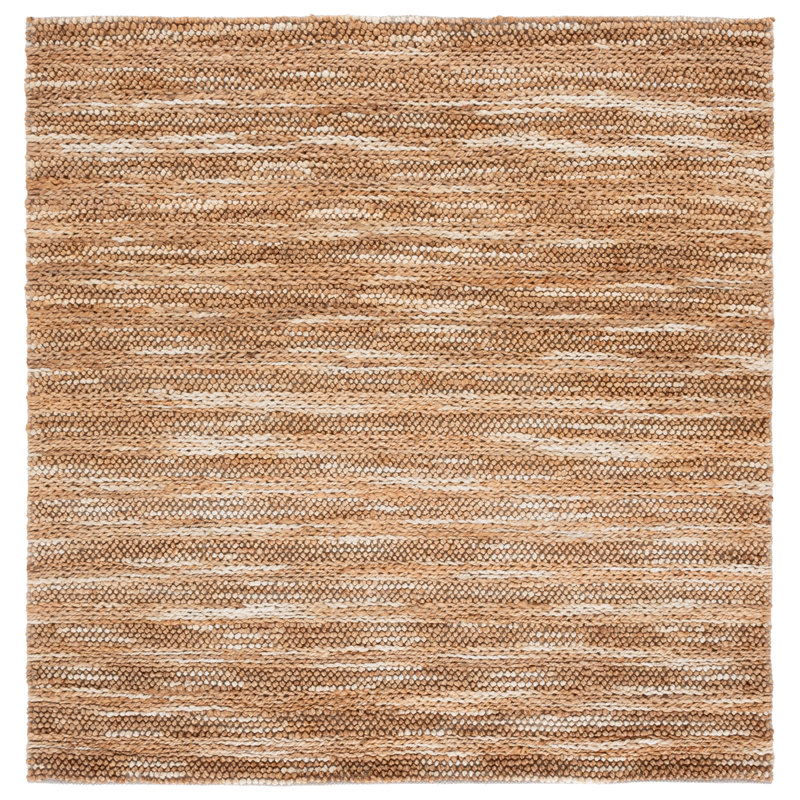 Natural Fiber Couture 101 Hand Loomed Jute/Cotton Rug in Natural, Square 6'