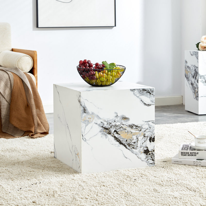 Javanie Manufactured Wood Square Coffee Table, White 1, 15.75" H x 15.75" W x 15.75" D