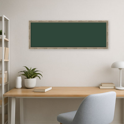 Framed Fabric Magnetic Board, 14x38 Forest Green Design Bulletin Board for Wall Organization