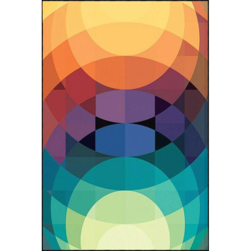 Base tissée à motif géométrique et tapis lavable, Rectangle 2 pi 4 po x 4 pi