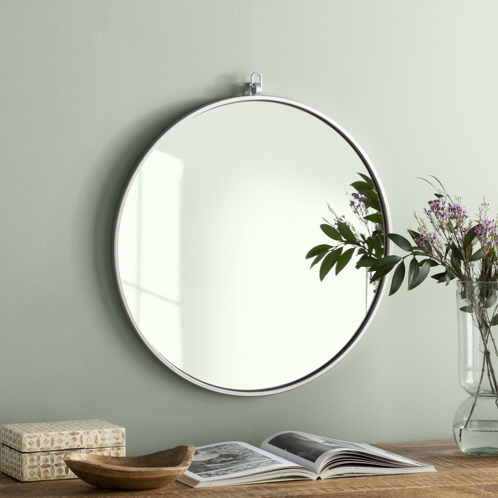 Cassie Accent Mirror, Silver, 36" x 36" 