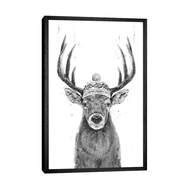 Let's Go Outside In Black And White by Balazs Solti - Print on Canvas, Black Framed, 152.5 cm H x 101.5 cm W