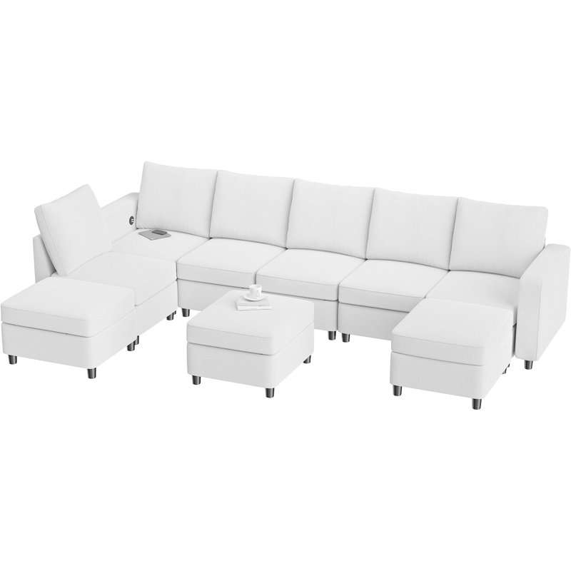 Canapé modulaire 9 pièces VINGLI, Polyester blanc