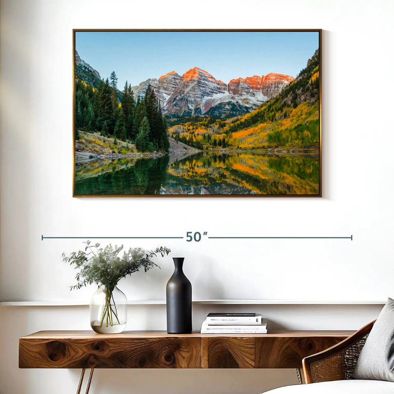 Marron en automne, Cadre flottant doré, 40 po x 27 po