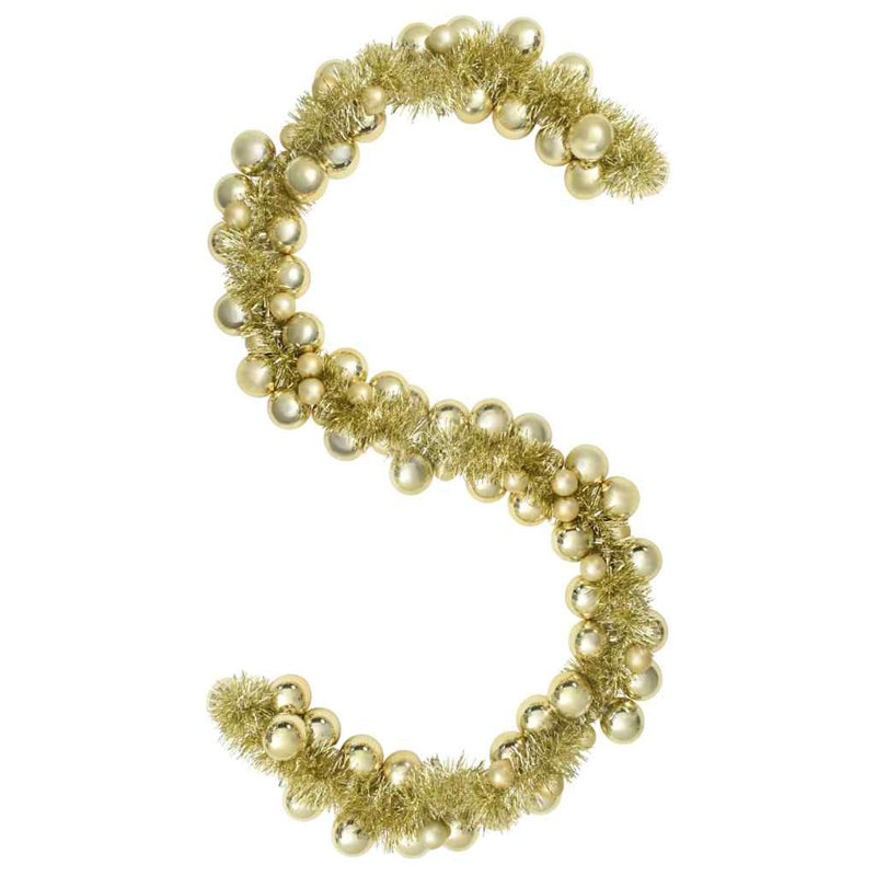 vidaXL Christmas Ball Garland 186 cm Polystyrene, Gold