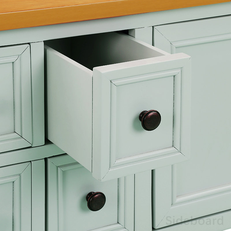 15'' Solid Wood Sideboard, Natural/Lime White