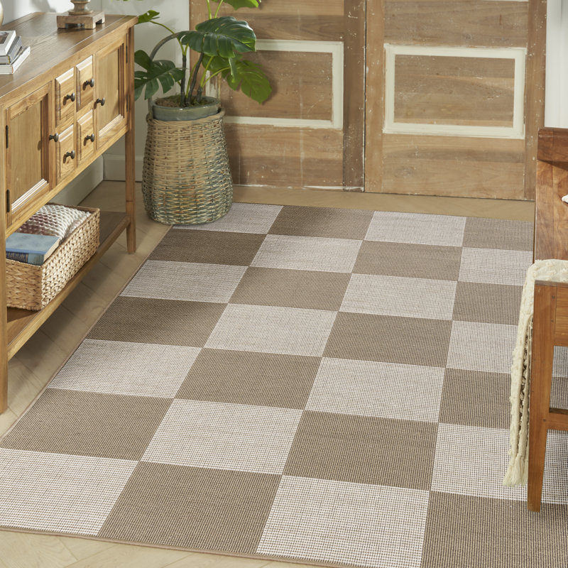 Bhavani Washable Checkered Rug, Rectangle 3'11" x 5'11"