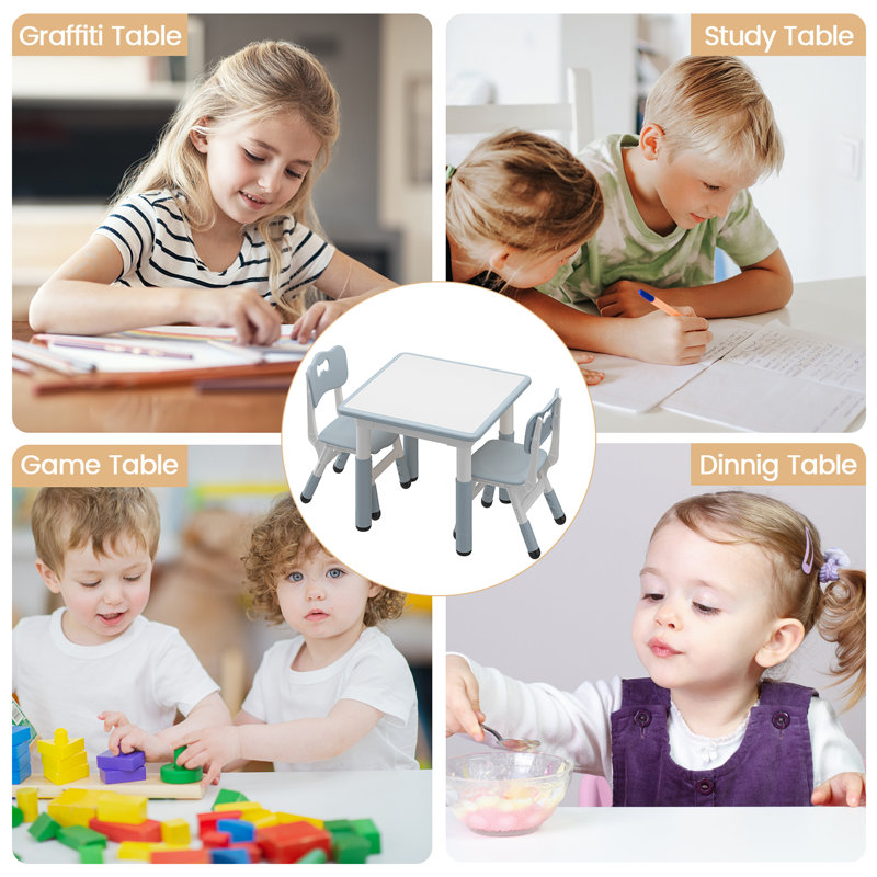 Ensemble de table et chaises pour enfants à hauteur ajustable