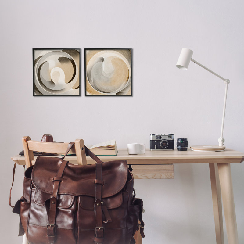 «Stupell Industries», ensemble de 2 giclées sur vortex circulaires neutres par Noah Bay, H 12 po x l 12 po
