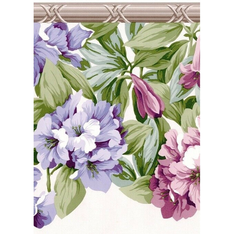 Bordure de papier peint Dolcie Flowers on Vine L 15 pi x l 10 po, Mauve