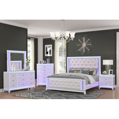 Elmin Upholstered Standard 5 Piece Bedroom Set by House of Hampton