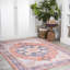 Ville Ornate Medallion Machine-Washable Terracotta/Navy Rug-1153579044