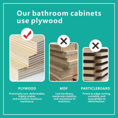 Meuble-lavabo rayé en noyer de 30 pouces avec lavabo, options autoportantes et murales pour salle de bain moderne, facile à assembler