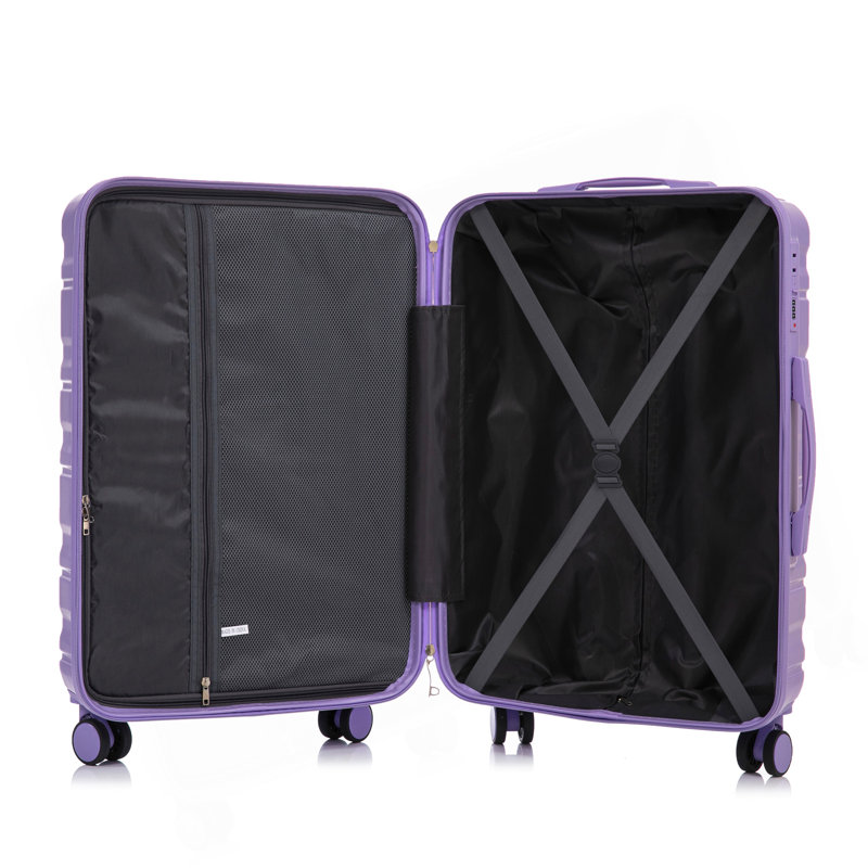 20 po / 24 po / 28 po 3 pièces / ensemble en valise à roulettes ABS, couleur assortie, avec serrure à combinaison