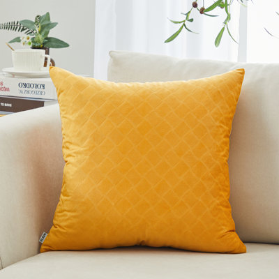 Velvet Checkered Velvet Geometric Throw Pillow