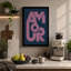 Amour in Pink Typography - Wrapped Canvas-1390219105-1390219115