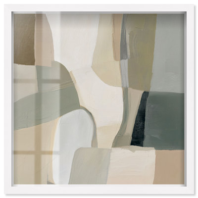 Tableau « Desert Shallows I » encadré blanc, par Art Remedy, 48 x 48 cm, idéal pour le salon.