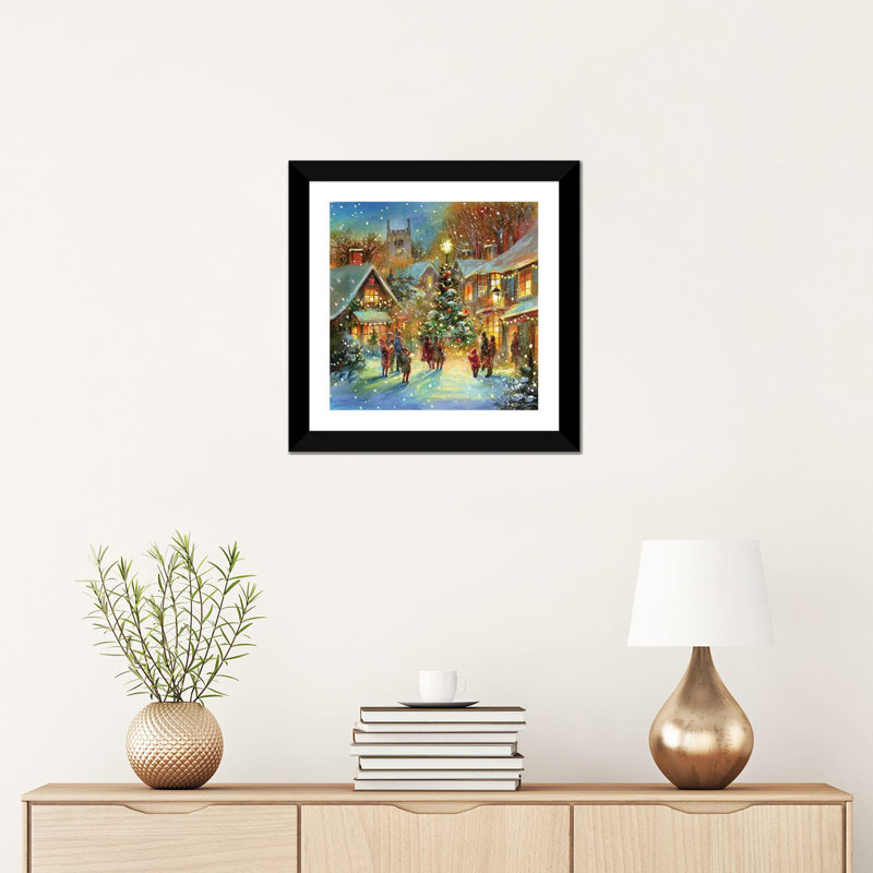 « Evening Carol » par Jim Mitchell-impression, H 16 po x l 16 po x p 1 po, Papier encadré noir