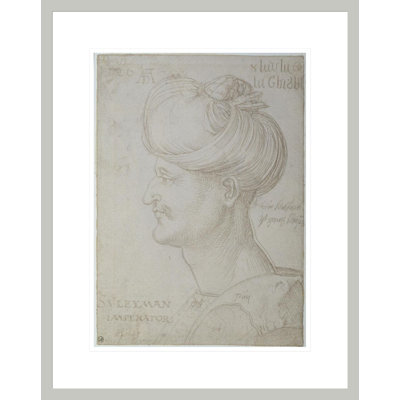 Tête de Souleiman le Magnifique (1494-1566) par Albrecht Dürer - estampe numérique encadrée