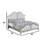 Glam Silver Embossed Oak Panel Bed With LED Headboard-1500441142