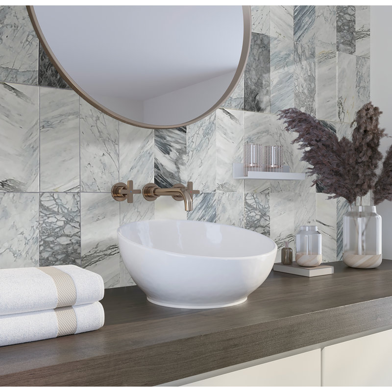 Grandis 4 in. x 12 in. Polished Marble Tile