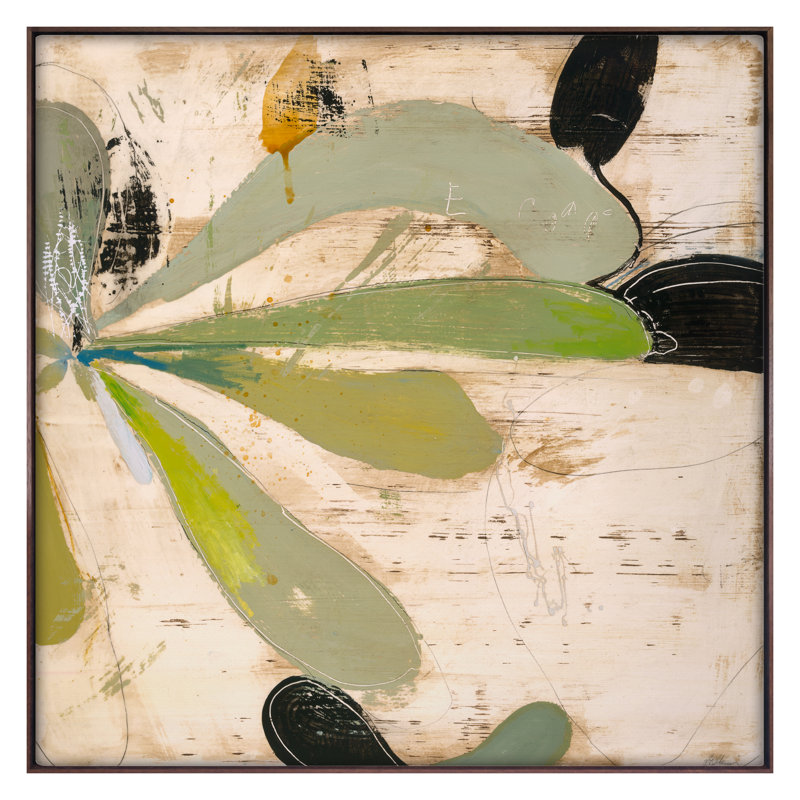 Printemps 2022, Terre Flora 1, reproduction d'art encadrée sur toile par Patrick Atkinson, Cadre flottant noyer