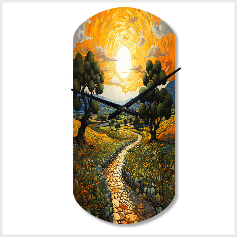 Spanges Vangogh Olive Grove In Province - horloge murale asymétrique Vangogh, Petit