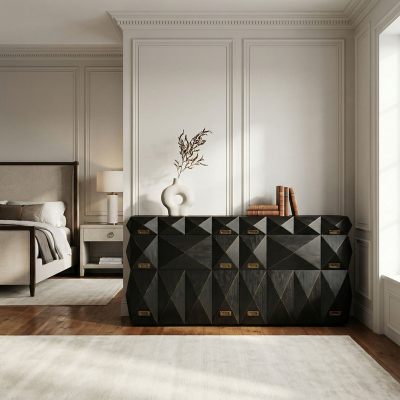 Commode en bois massif 6 tiroirs Allegra