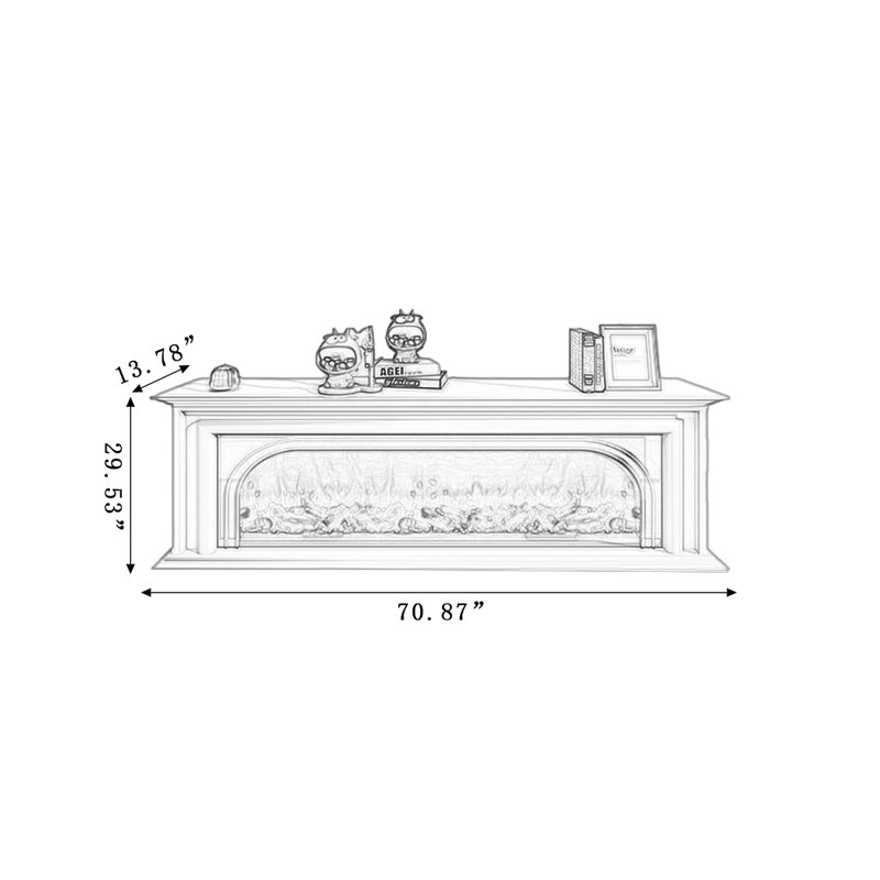 Foyer de meuble télé en bois beige, H 29,53 po x l 70,87 po x P 29,53 po